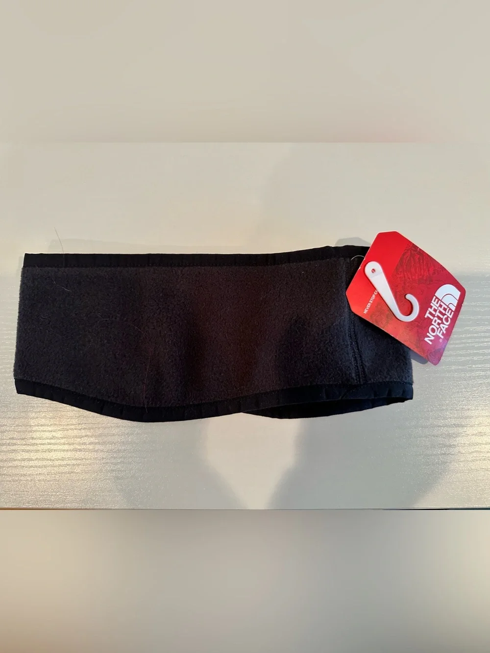 NWT The North Face Black Fleece Headband with White Logo